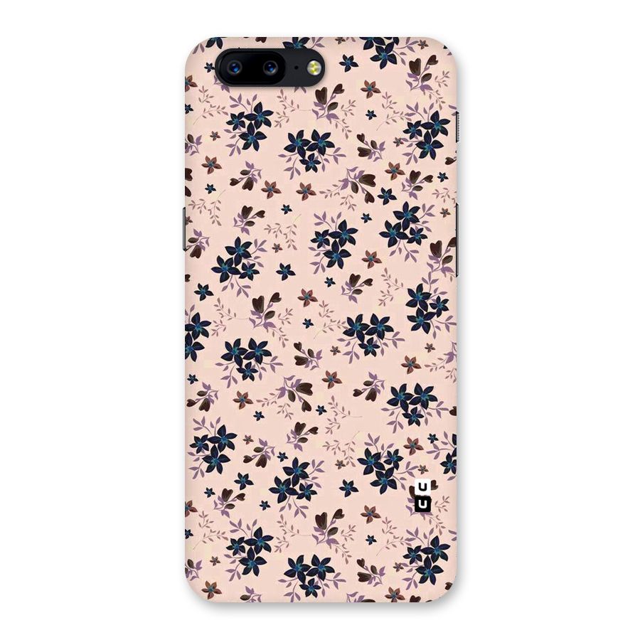 Blue Peach Floral Back Case for OnePlus 5