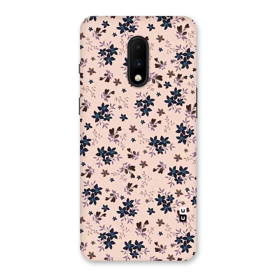 Blue Peach Floral Back Case for OnePlus 7