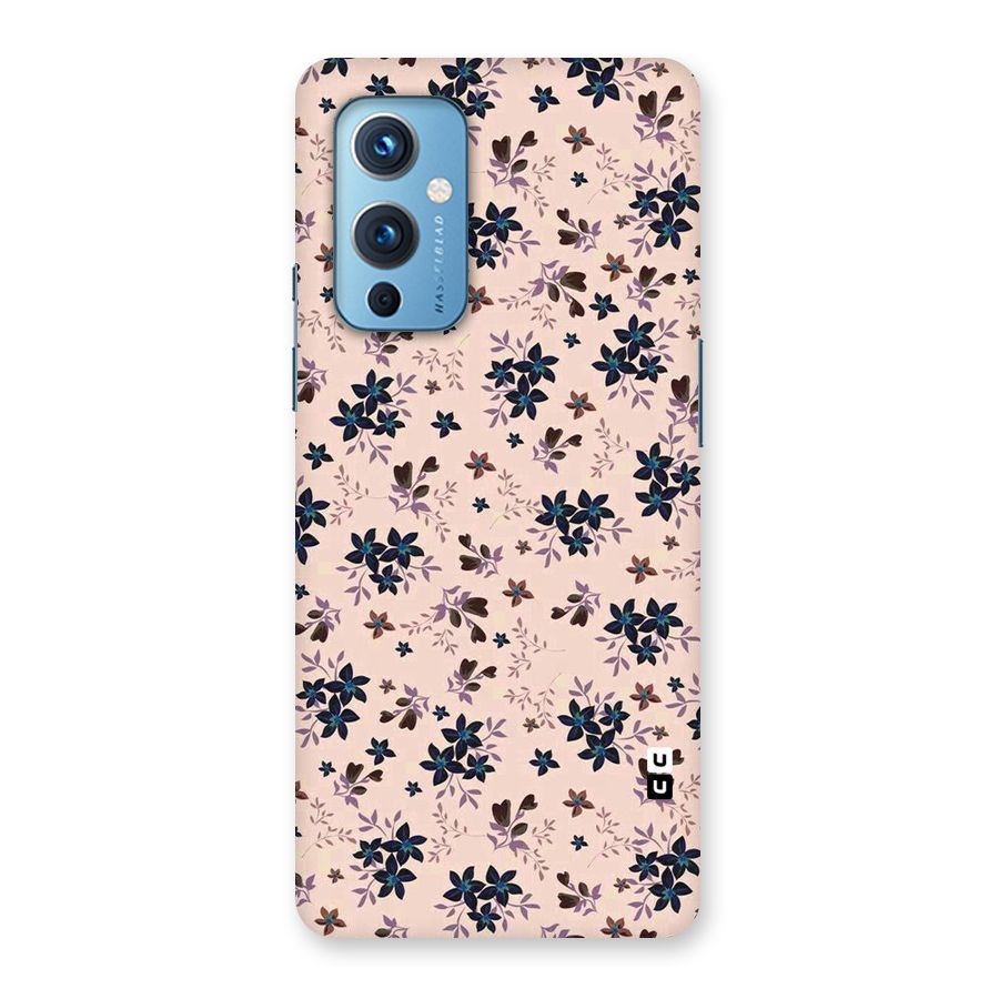Blue Peach Floral Back Case for OnePlus 9