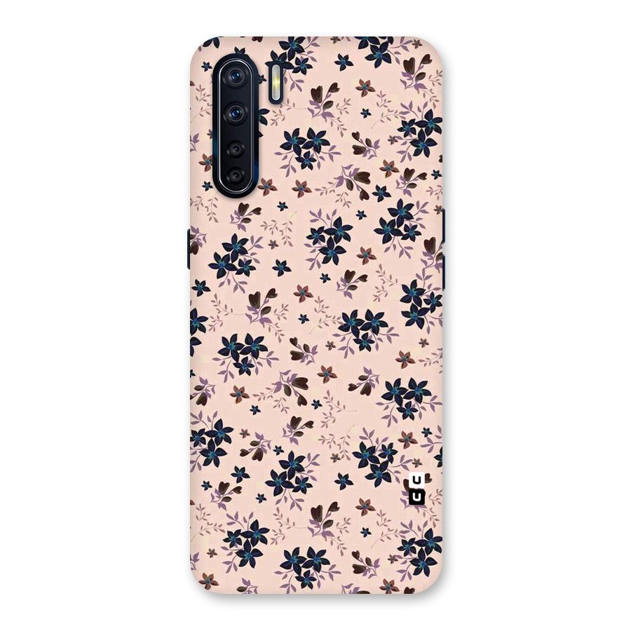 Blue Peach Floral Back Case for Oppo F15