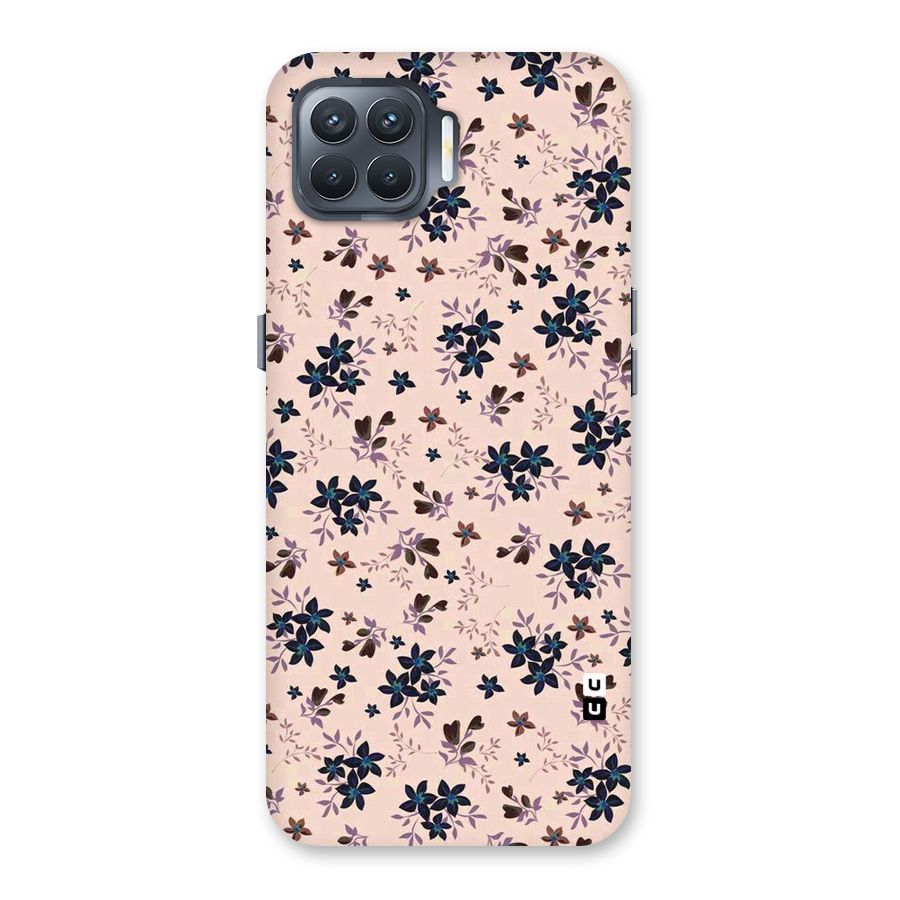 Blue Peach Floral Back Case for Oppo F17 Pro
