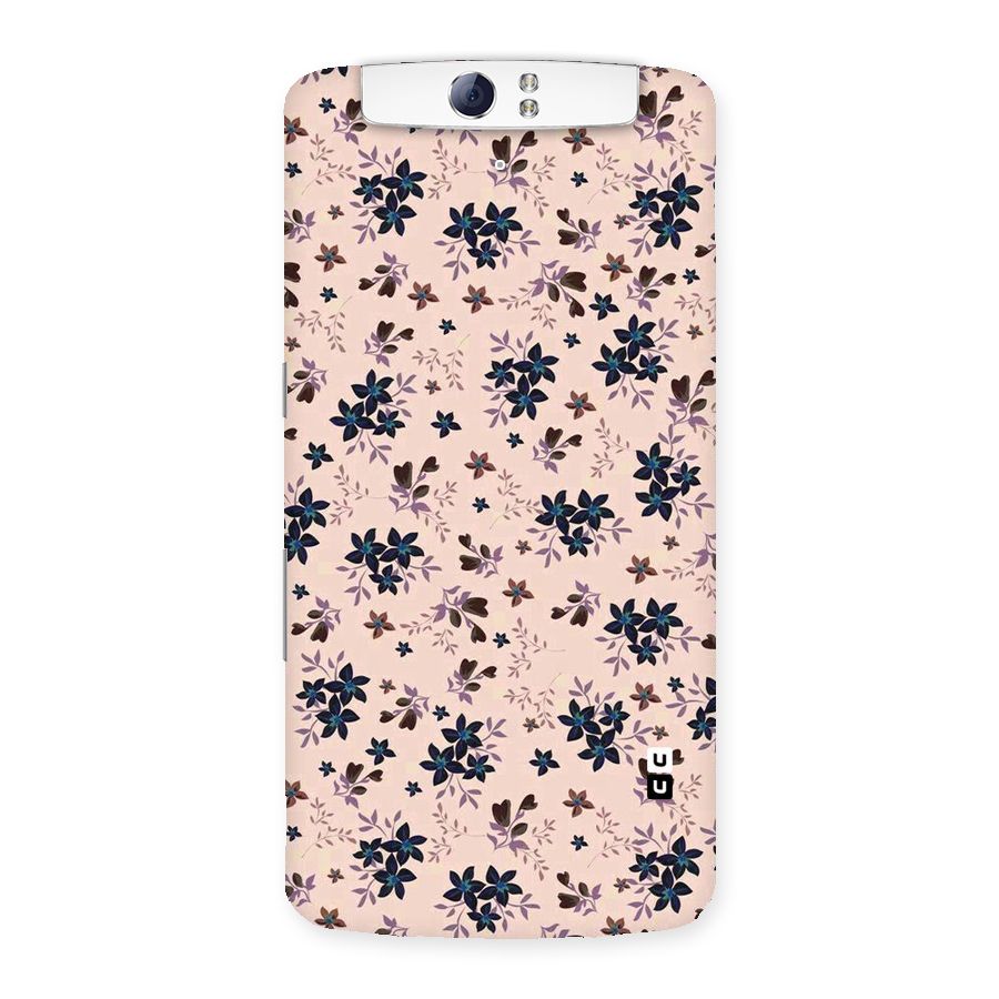 Blue Peach Floral Back Case for Oppo N1