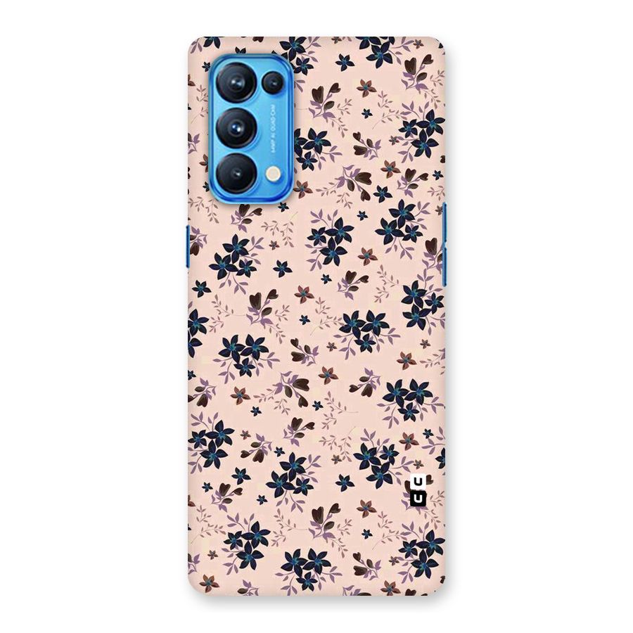 Blue Peach Floral Back Case for Oppo Reno5 Pro 5G