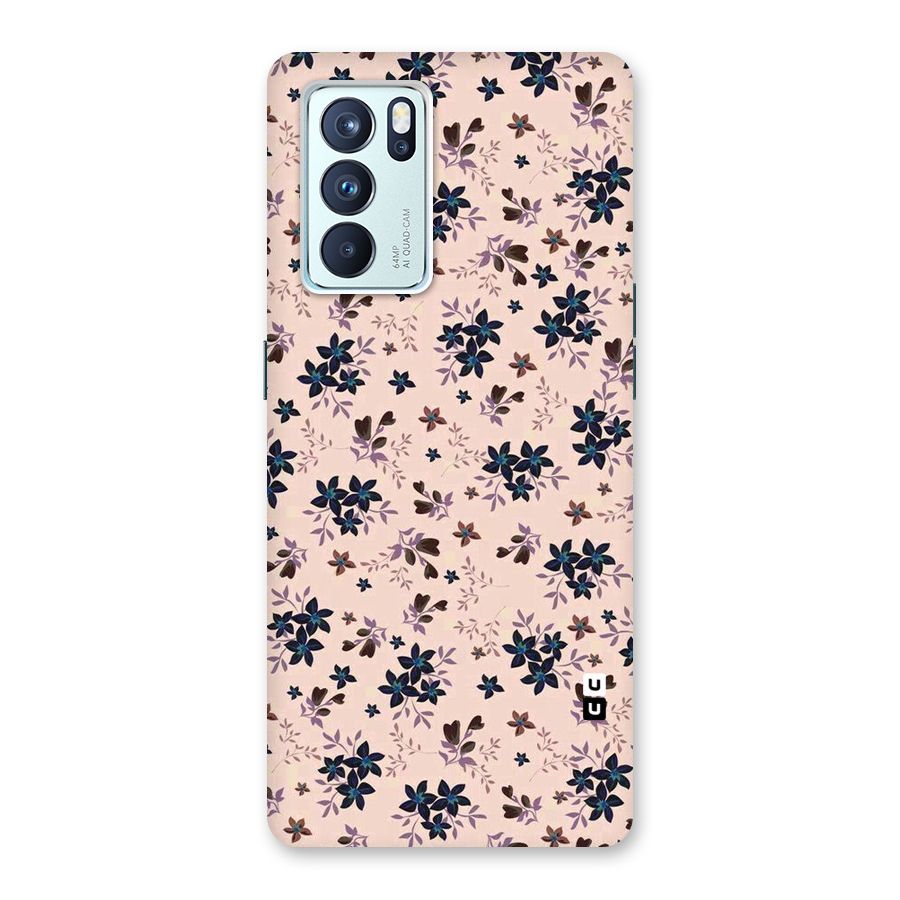 Blue Peach Floral Back Case for Oppo Reno6 Pro 5G