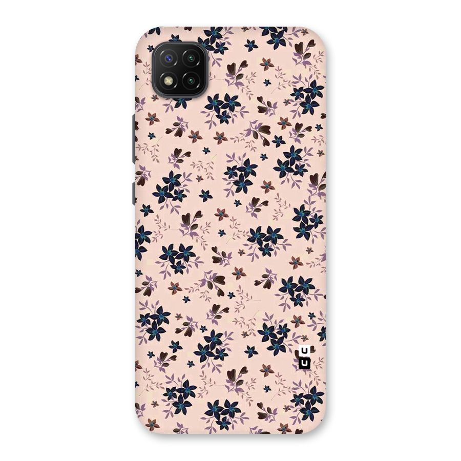 Blue Peach Floral Back Case for Poco C3