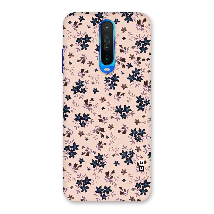 Blue Peach Floral Back Case for Poco X2
