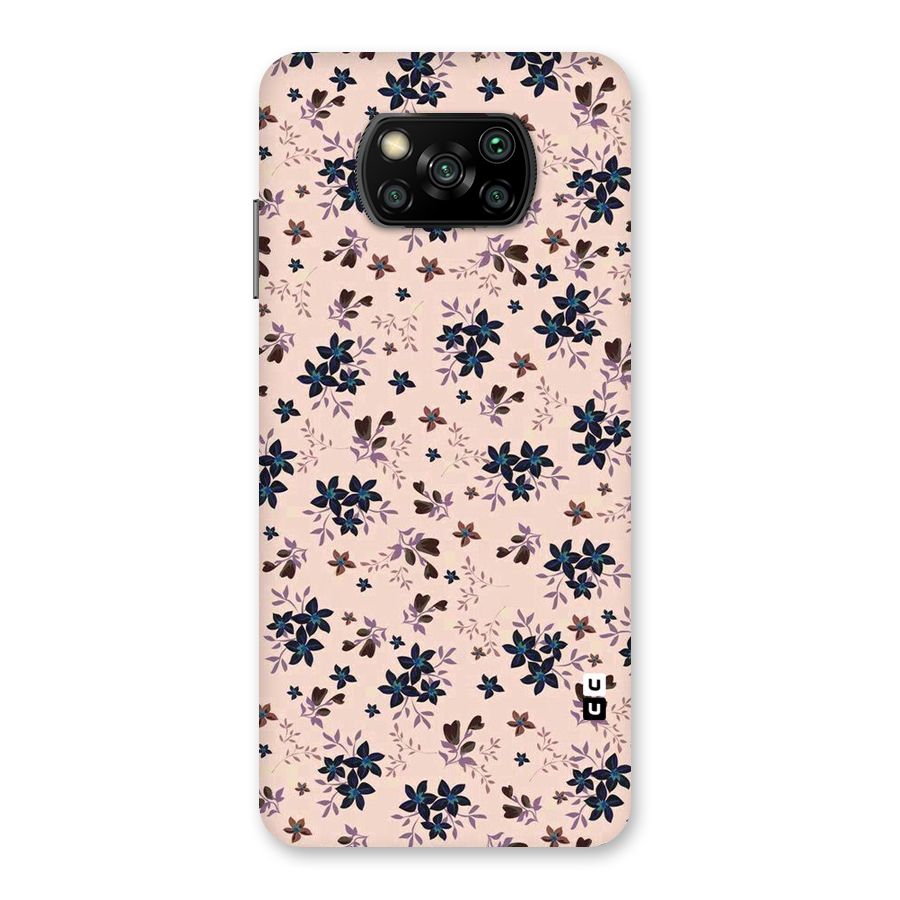 Blue Peach Floral Back Case for Poco X3