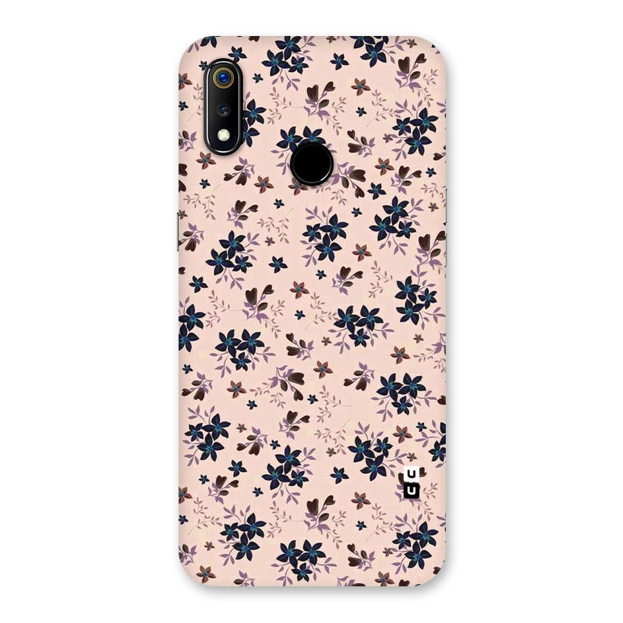 Blue Peach Floral Back Case for Realme 3