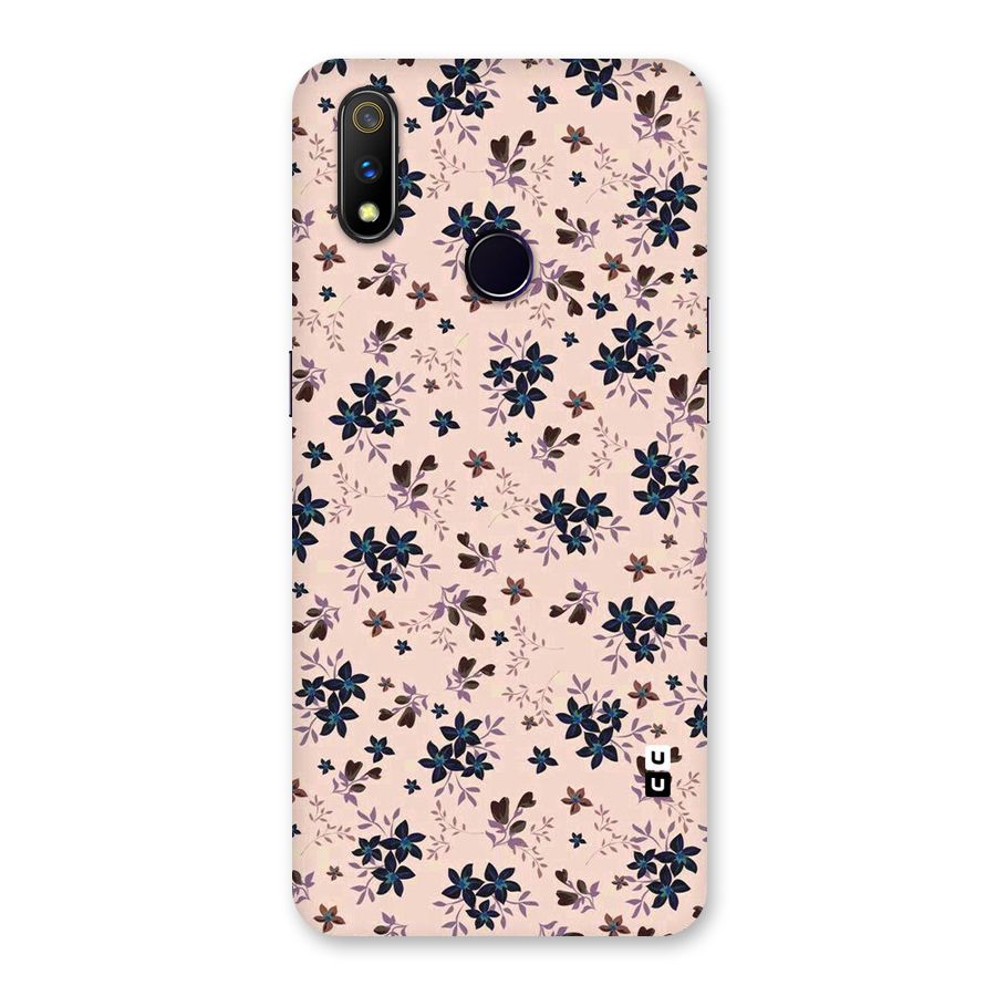 Blue Peach Floral Back Case for Realme 3 Pro