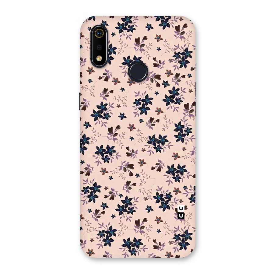 Blue Peach Floral Back Case for Realme 3i