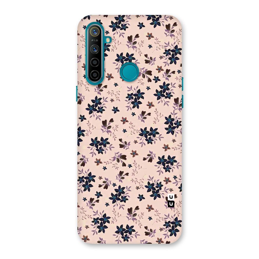 Blue Peach Floral Back Case for Realme 5i