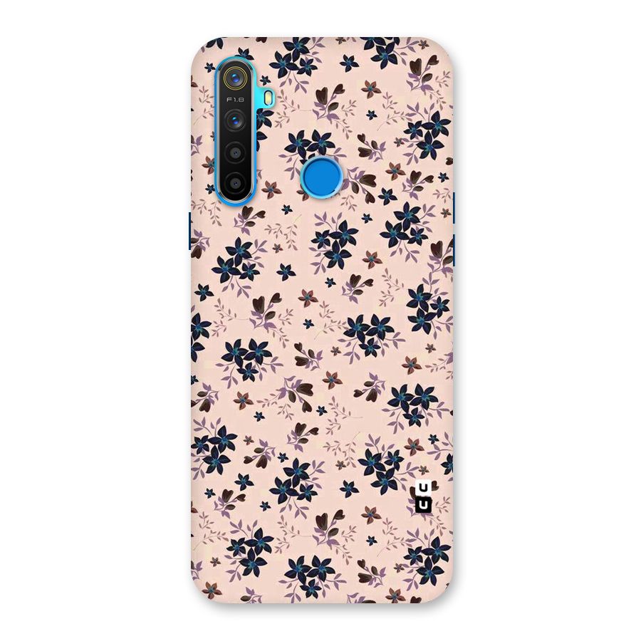 Blue Peach Floral Back Case for Realme 5s