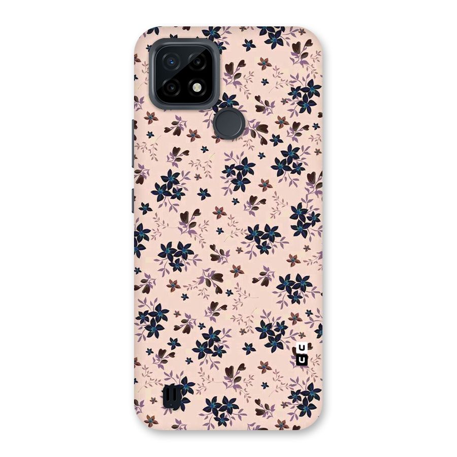 Blue Peach Floral Back Case for Realme C21