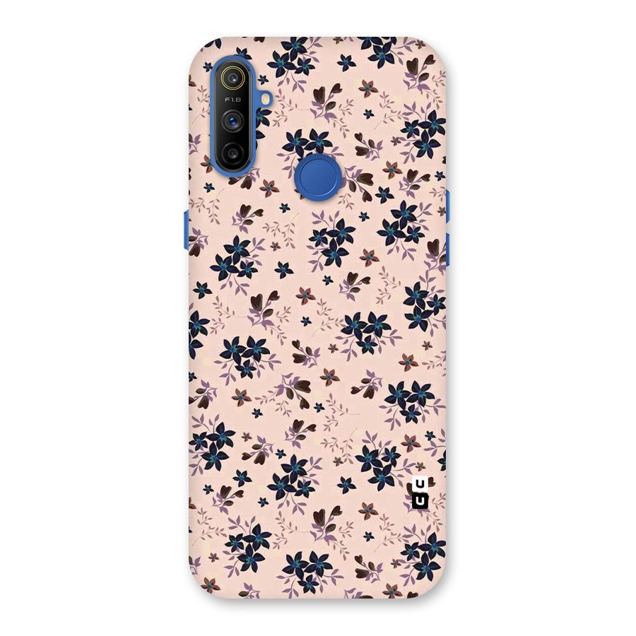 Blue Peach Floral Back Case for Realme Narzo 10A