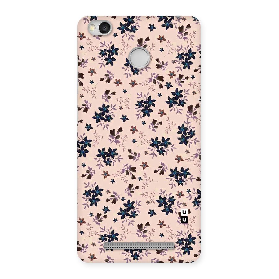Blue Peach Floral Back Case for Redmi 3S Prime