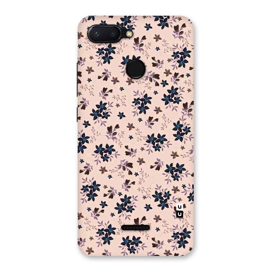 Blue Peach Floral Back Case for Redmi 6
