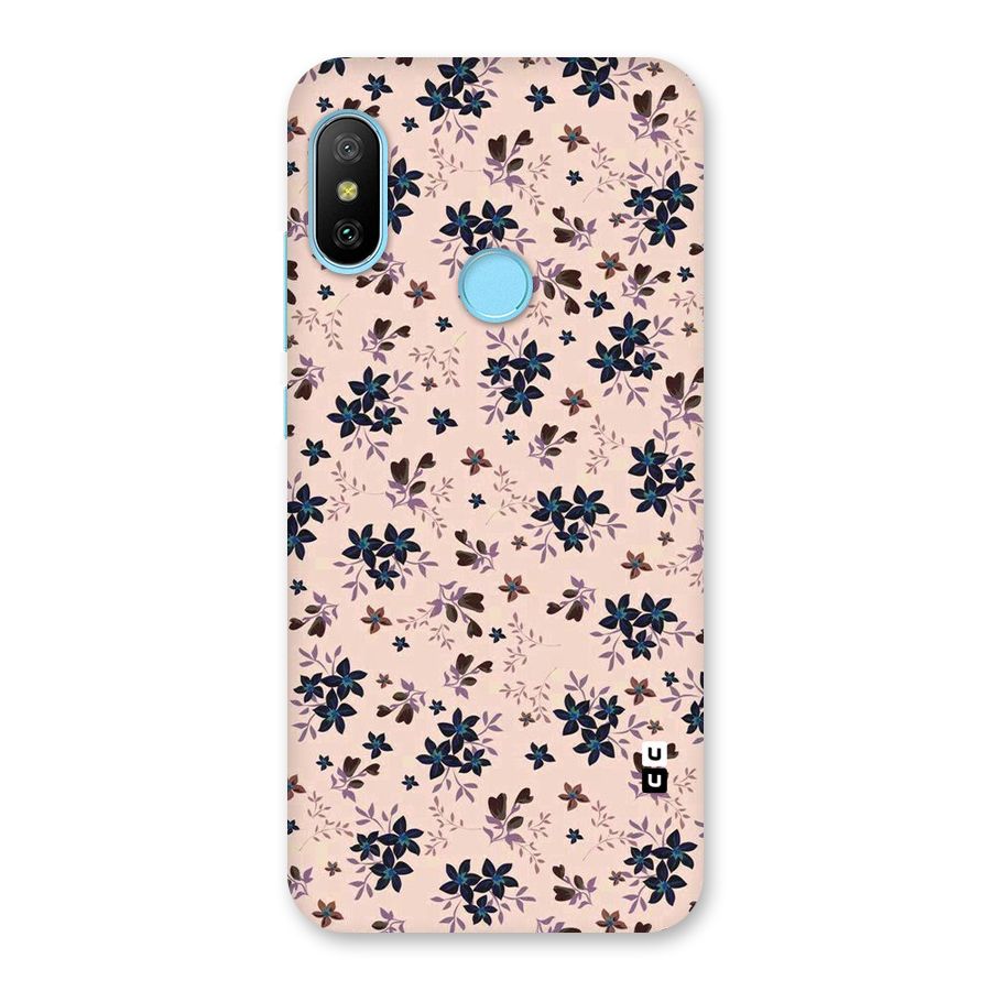 Blue Peach Floral Back Case for Redmi 6 Pro