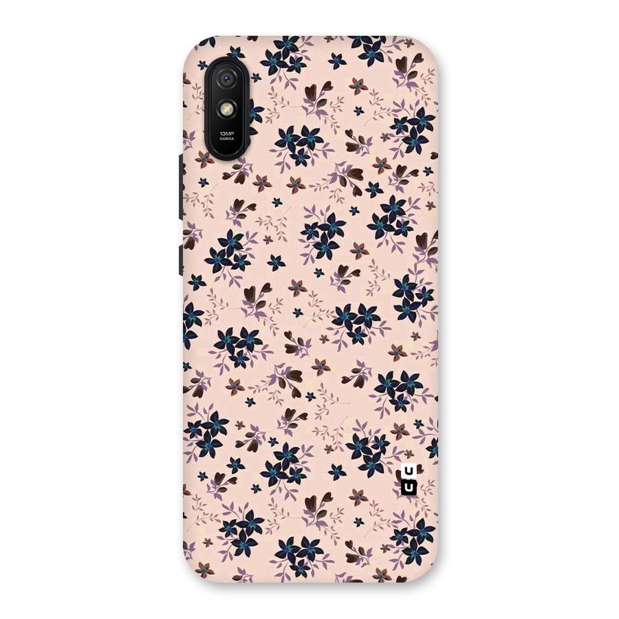 Blue Peach Floral Back Case for Redmi 9A