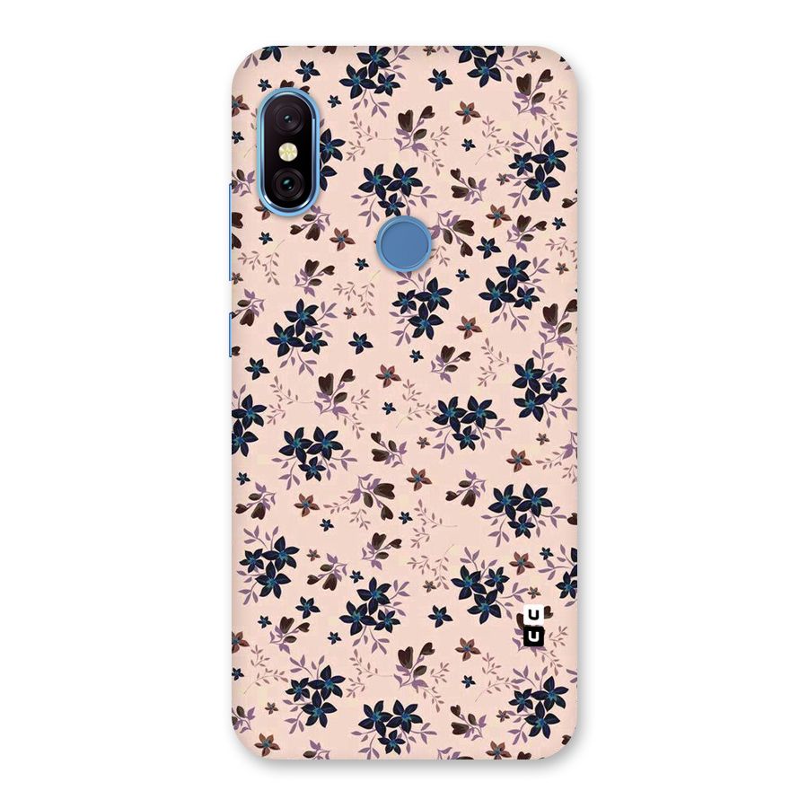 Blue Peach Floral Back Case for Redmi Note 6 Pro