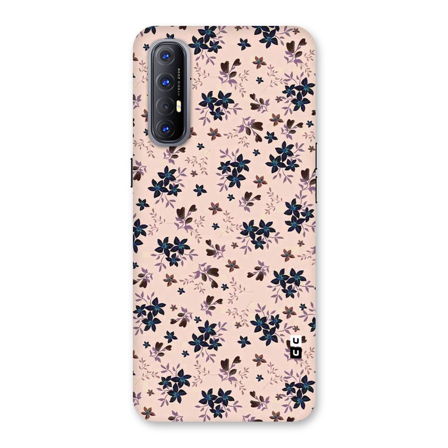 Blue Peach Floral Back Case for Reno3 Pro