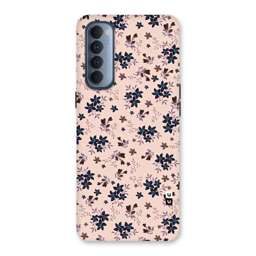 Blue Peach Floral Back Case for Reno4 Pro
