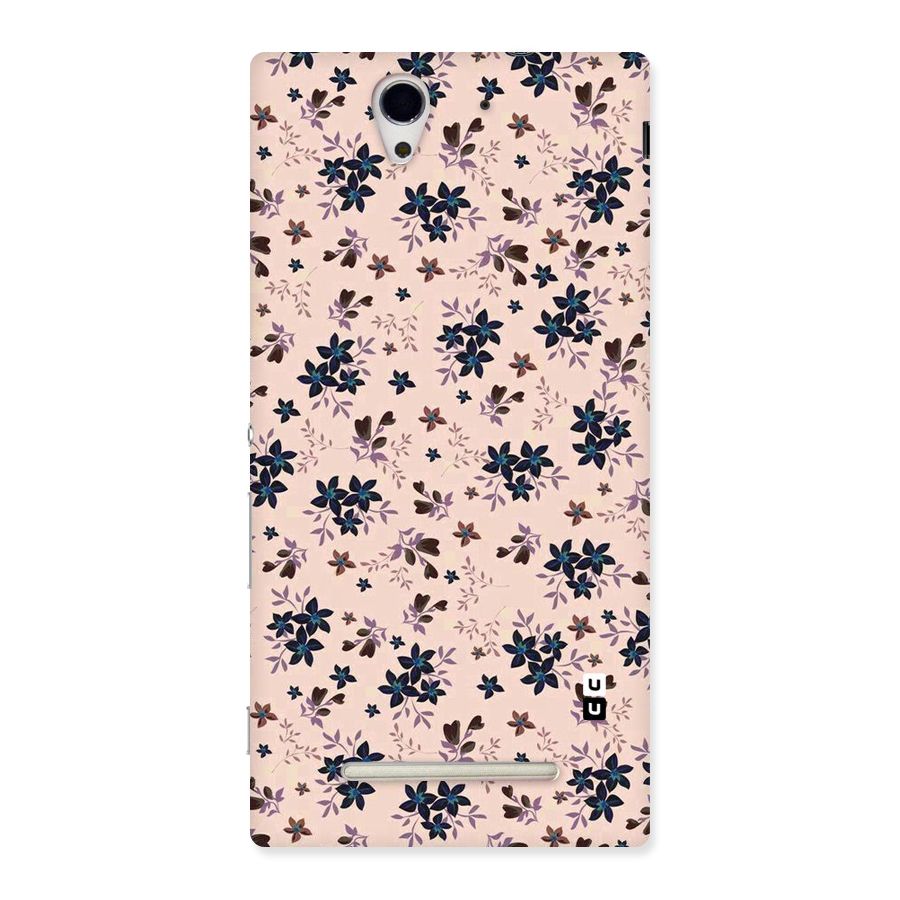 Blue Peach Floral Back Case for Sony Xperia C3