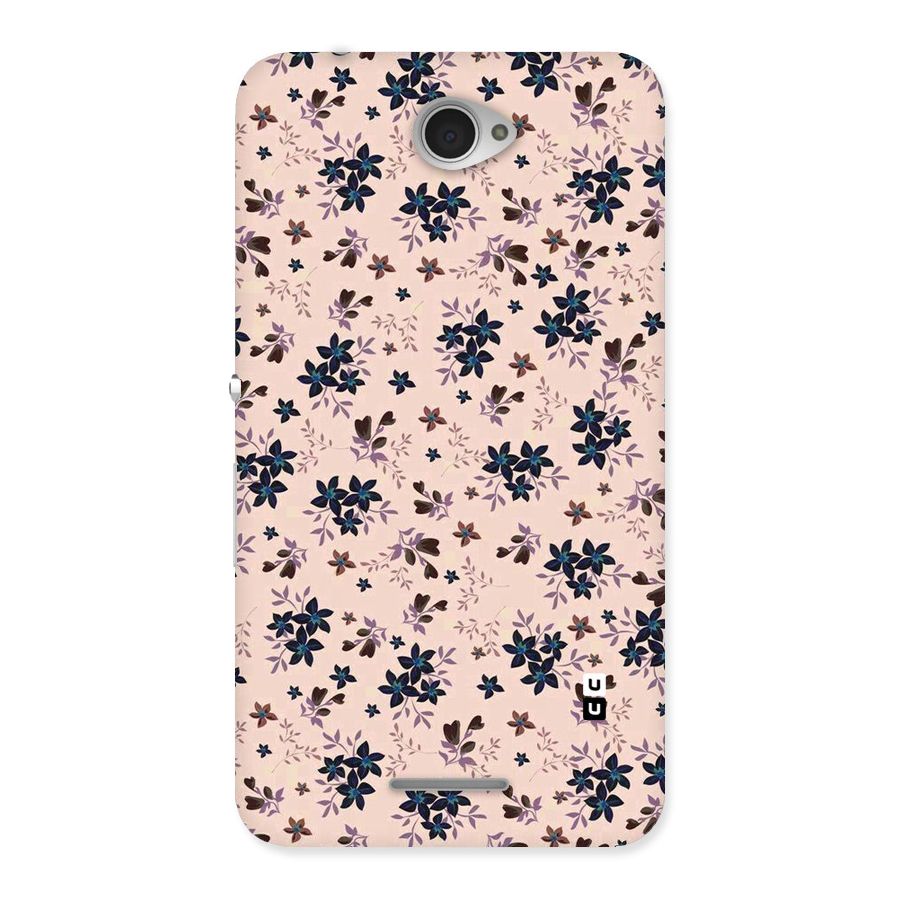 Blue Peach Floral Back Case for Sony Xperia E4