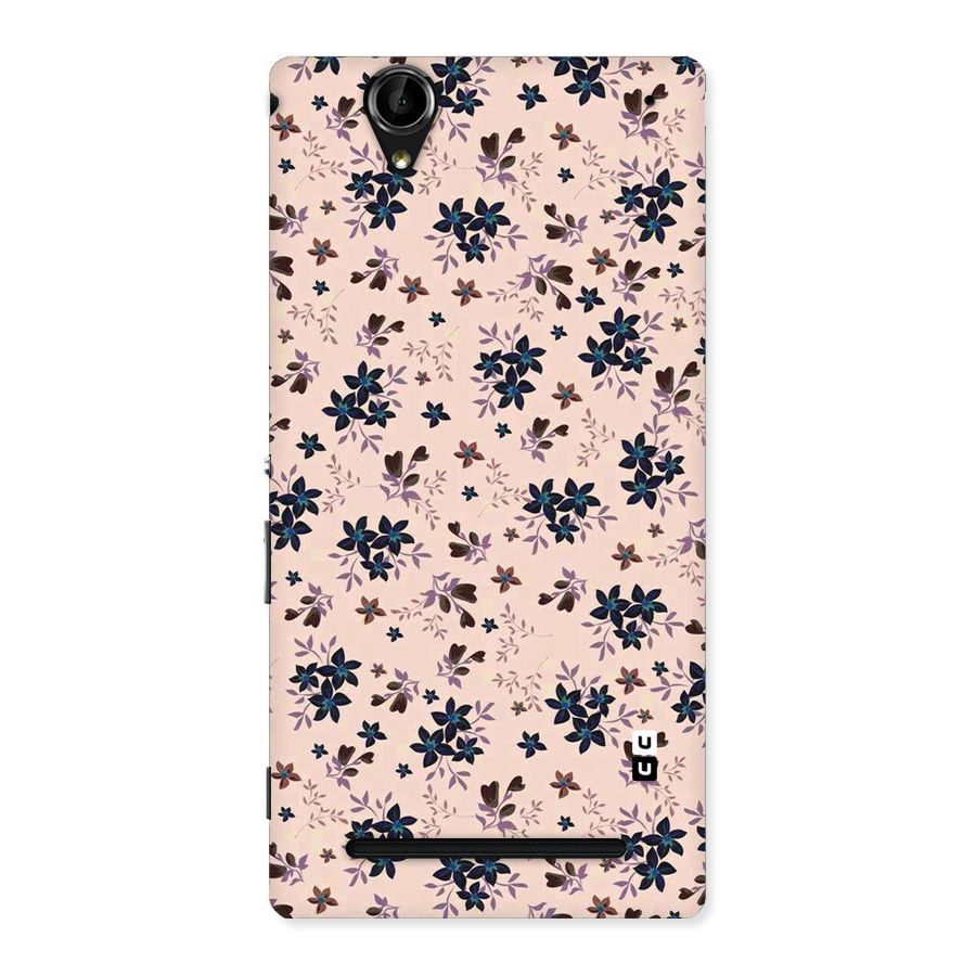 Blue Peach Floral Back Case for Sony Xperia T2