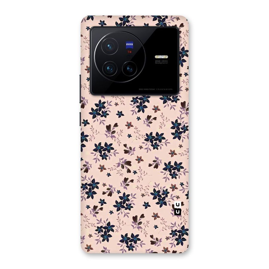 Blue Peach Floral Back Case for Vivo X80