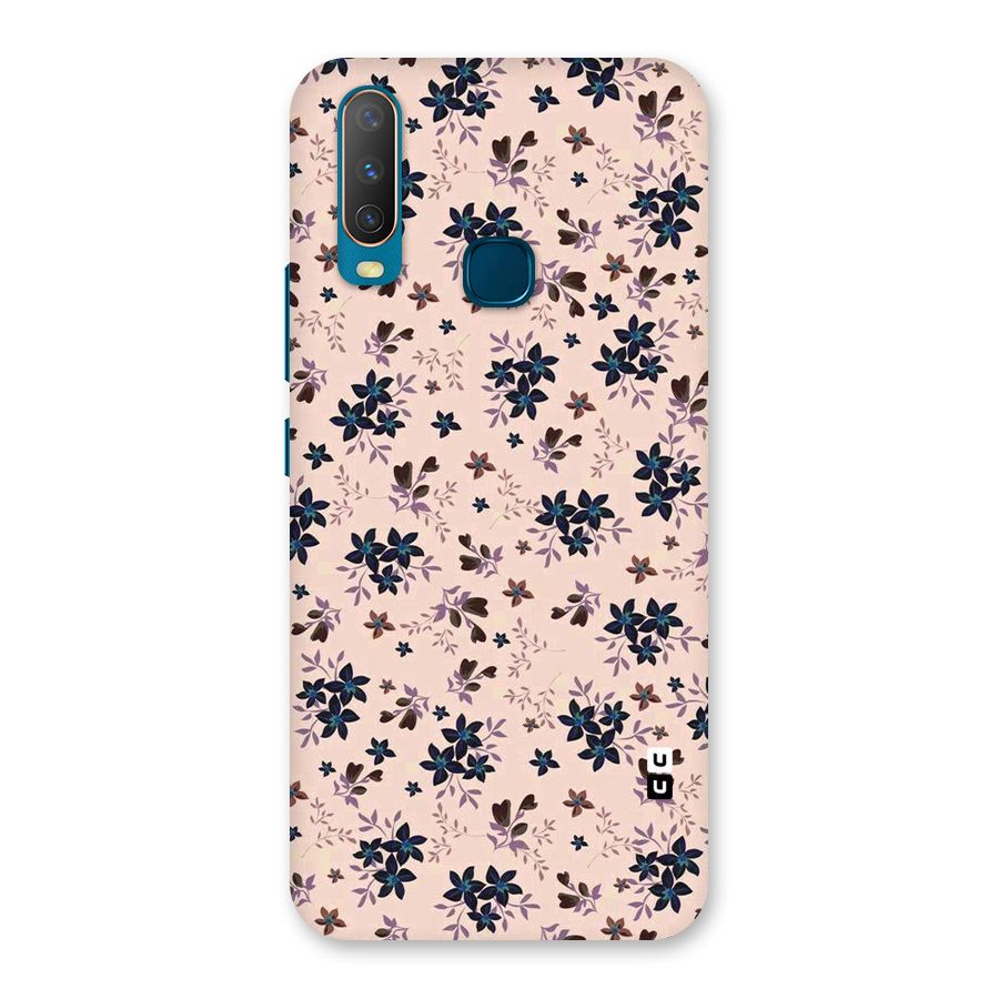 Blue Peach Floral Back Case for Vivo Y11
