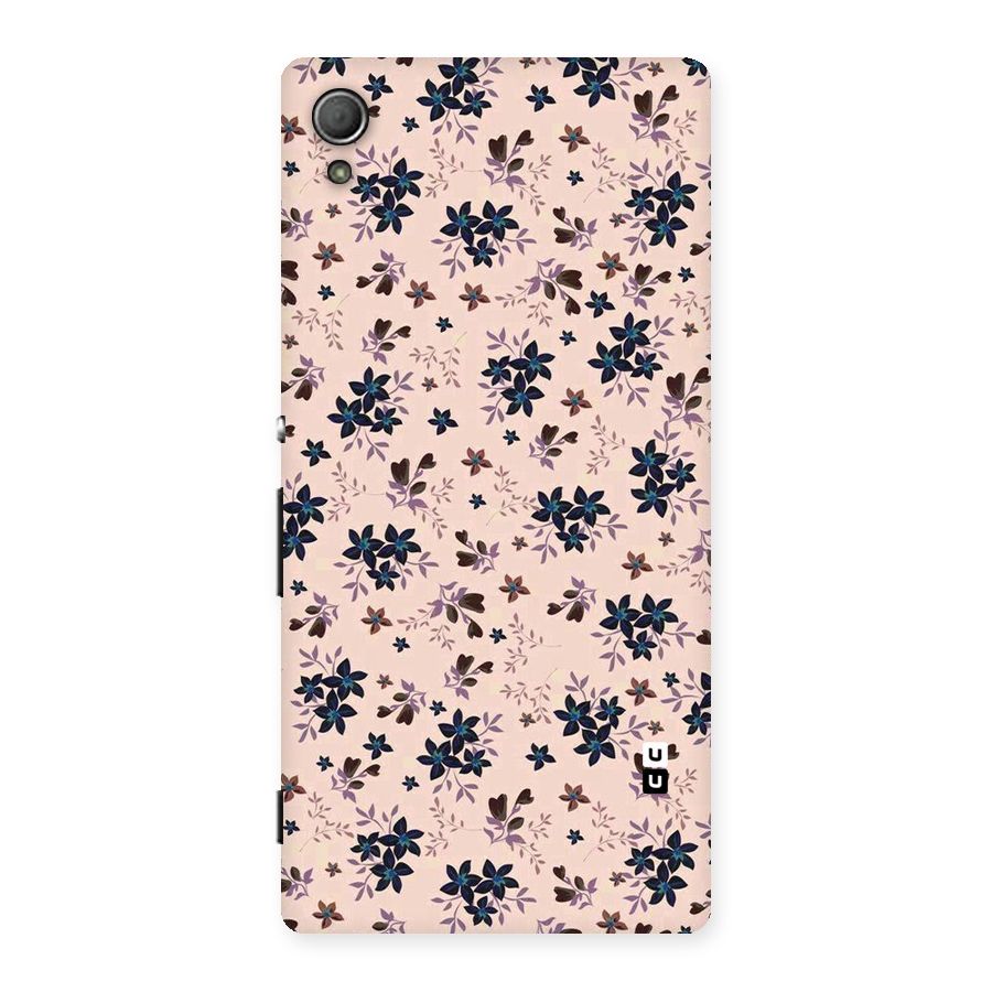 Blue Peach Floral Back Case for Xperia Z4