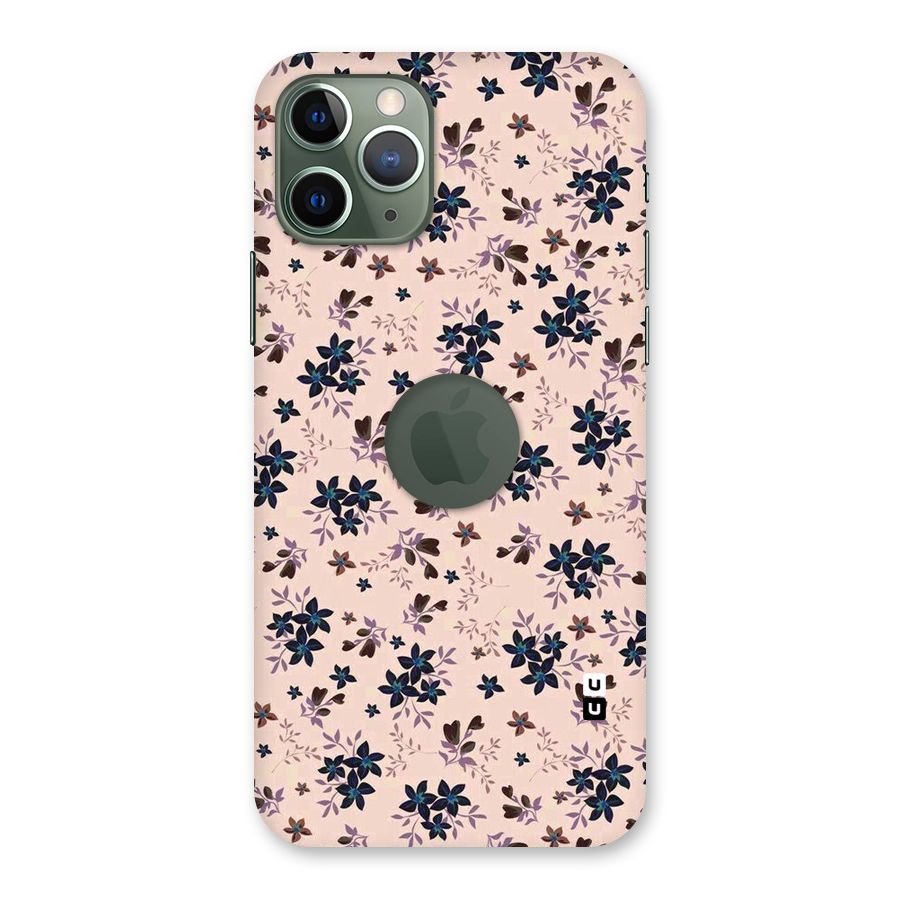 Blue Peach Floral Back Case for iPhone 11 Pro Logo  Cut