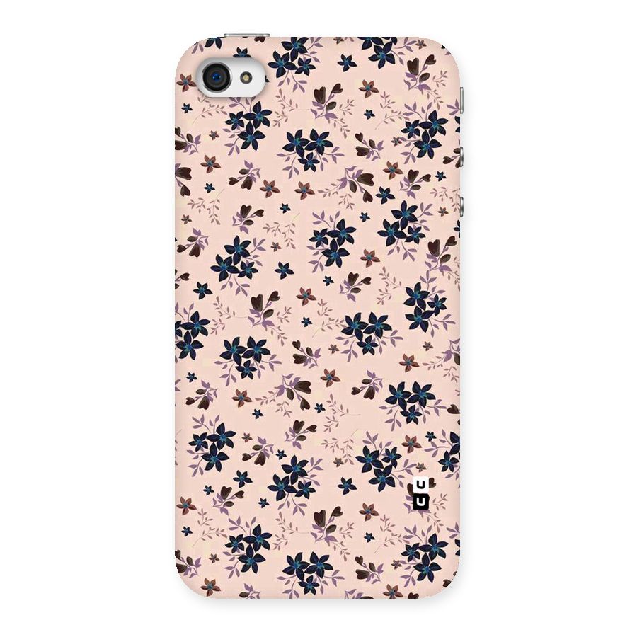 Blue Peach Floral Back Case for iPhone 4 4s