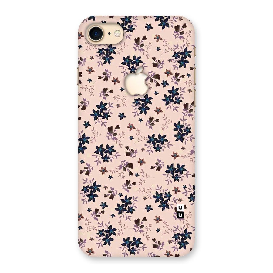 Blue Peach Floral Back Case for iPhone 7 Apple Cut