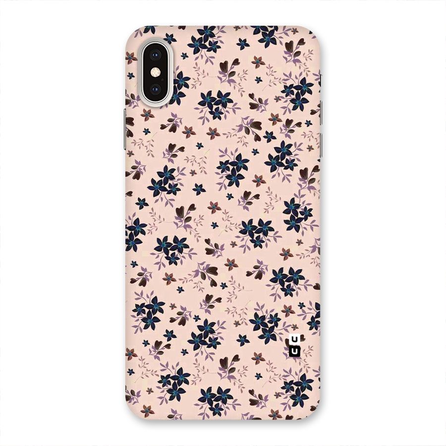 Blue Peach Floral Back Case for iPhone XS Max
