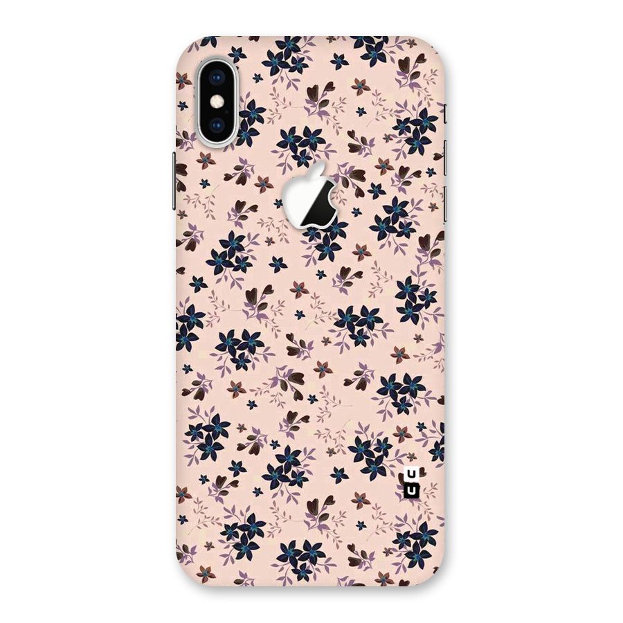 Blue Peach Floral Back Case for iPhone XS Max Apple Cut