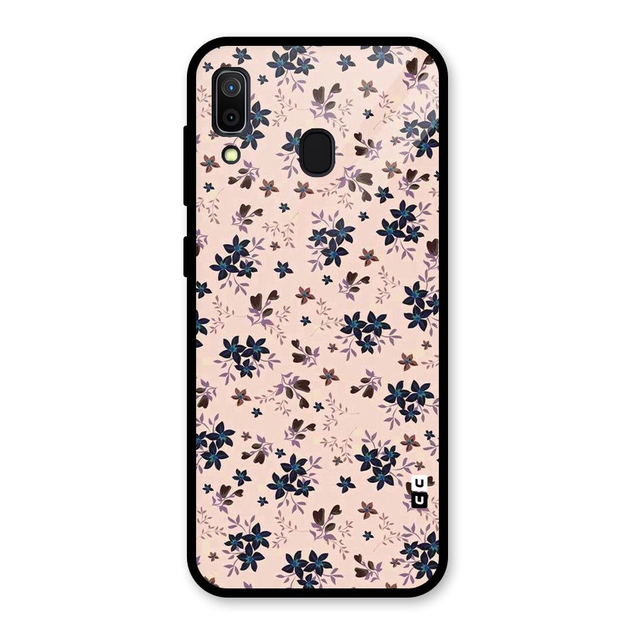 Blue Peach Floral Glass Back Case for Galaxy A30