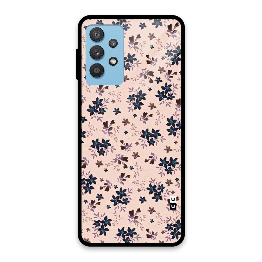Blue Peach Floral Glass Back Case for Galaxy M32 5G