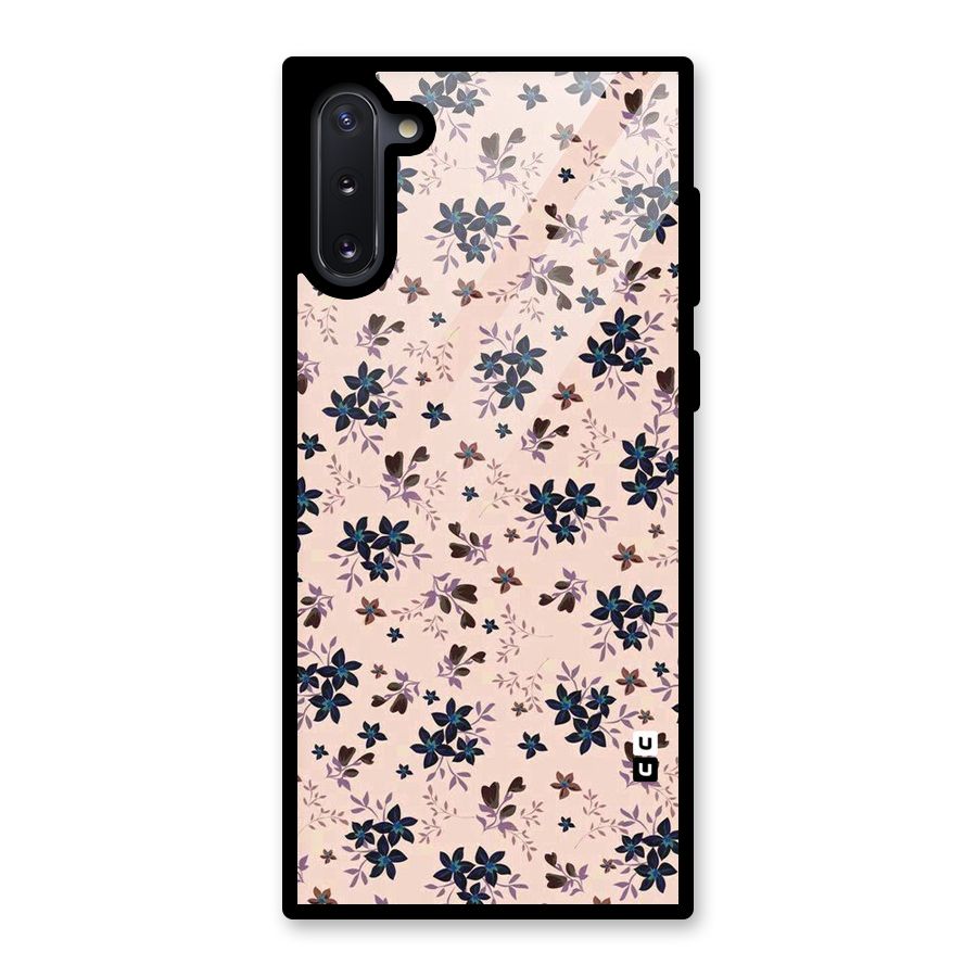 Blue Peach Floral Glass Back Case for Galaxy Note 10