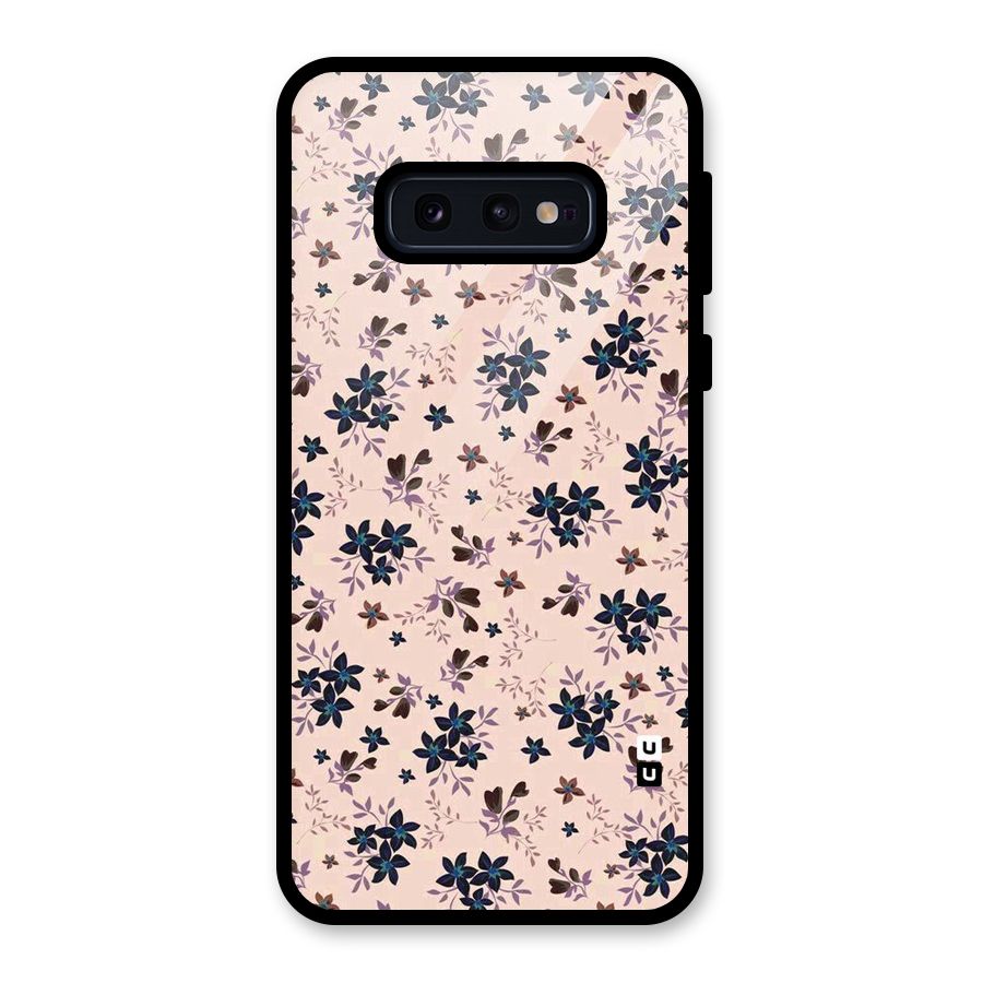 Blue Peach Floral Glass Back Case for Galaxy S10e