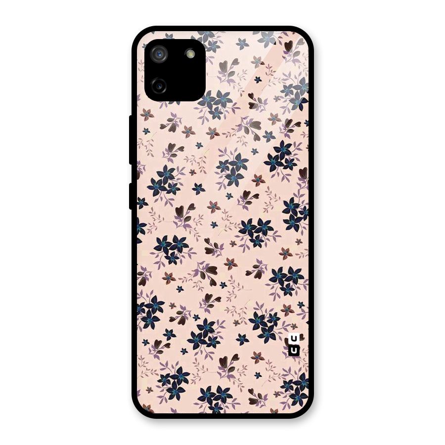 Blue Peach Floral Glass Back Case for Realme C11