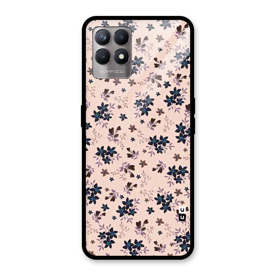 Blue Peach Floral Glass Back Case for Realme Narzo 50
