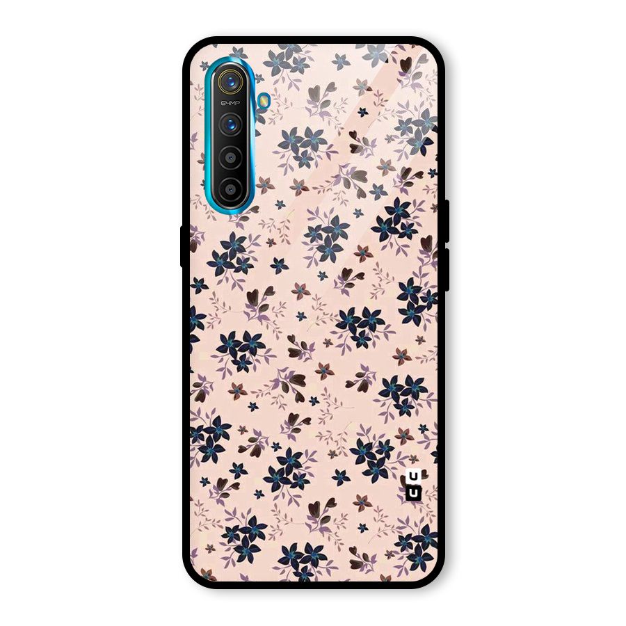 Blue Peach Floral Glass Back Case for Realme XT
