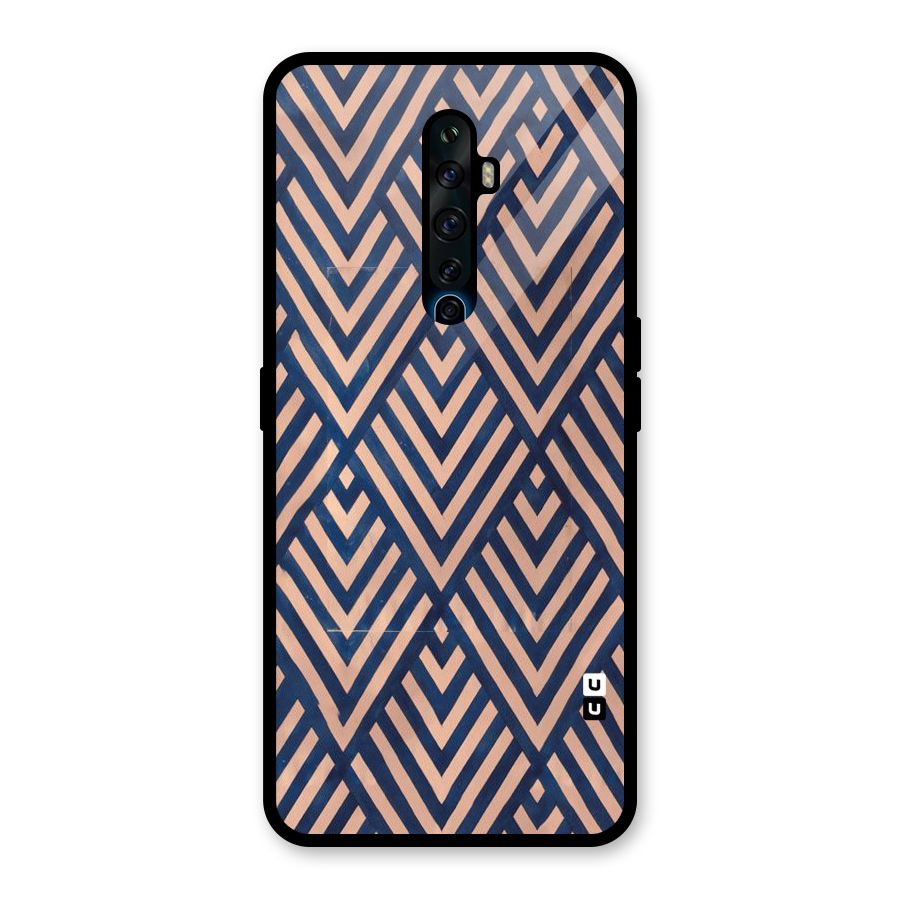 Blue Peach Glass Back Case for Oppo Reno2 F