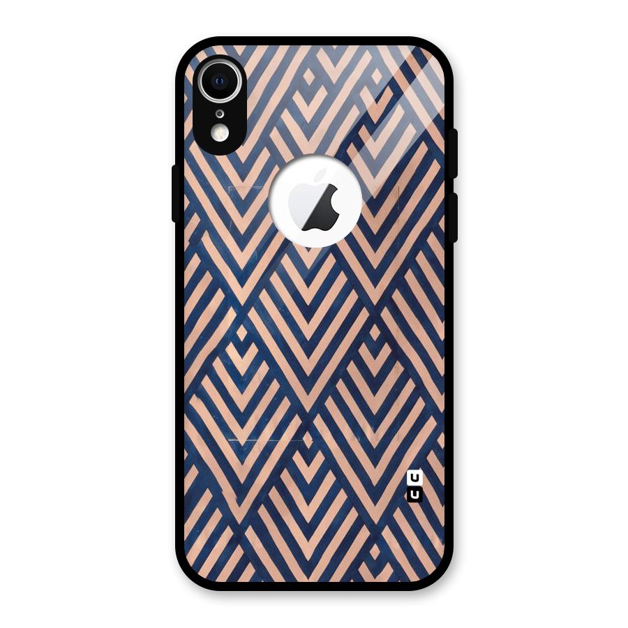 Blue Peach Glass Back Case for iPhone XR Logo Cut