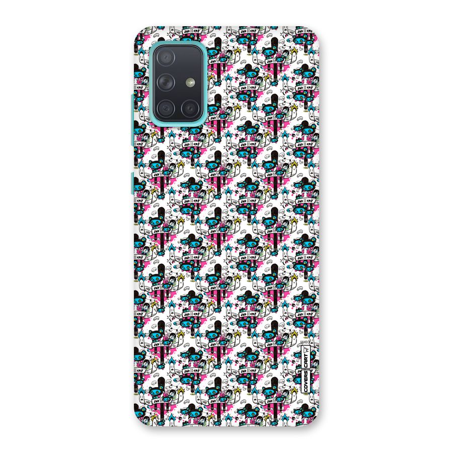 Blue Pink Pattern Back Case for Galaxy A71