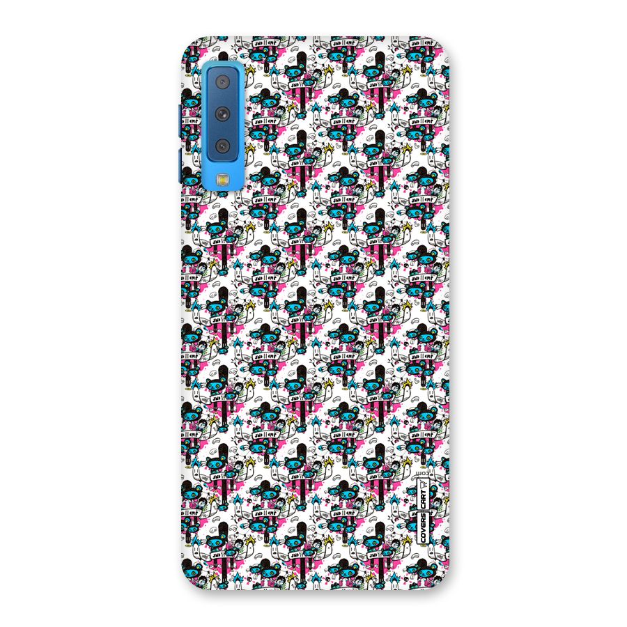 Blue Pink Pattern Back Case for Galaxy A7 (2018)
