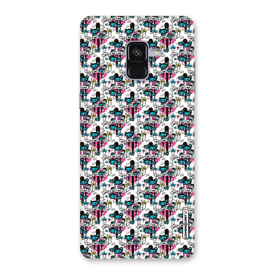 Blue Pink Pattern Back Case for Galaxy A8 Plus
