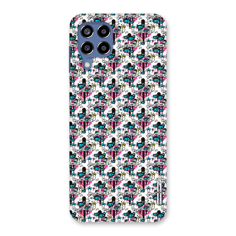 Blue Pink Pattern Back Case for Galaxy M53 5G