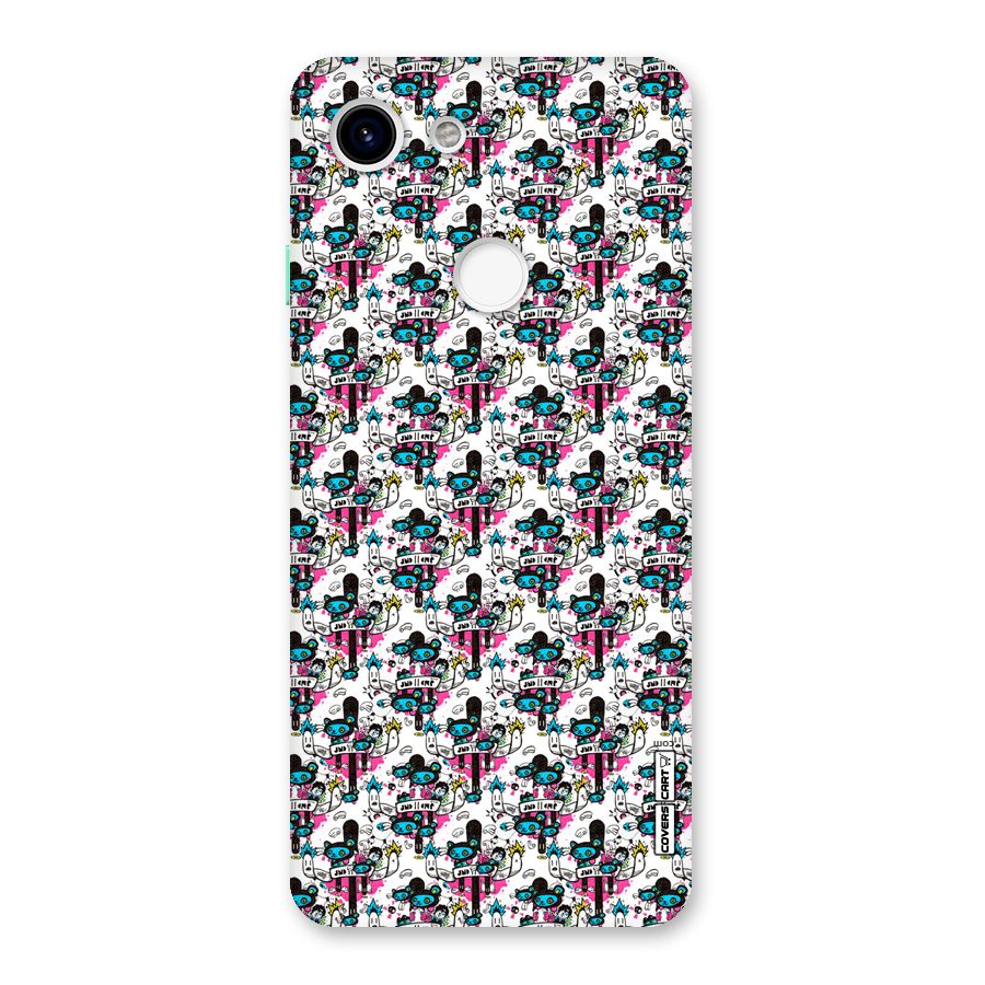 Blue Pink Pattern Back Case for Google Pixel 3
